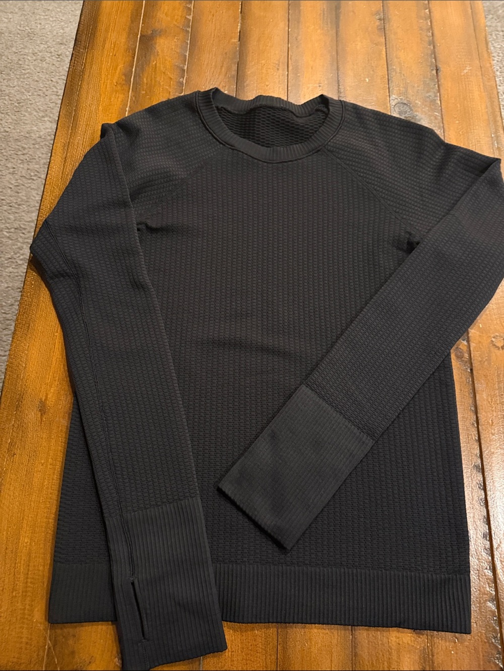 lululemon athletica Black Textured Long-Sleeve Sweater